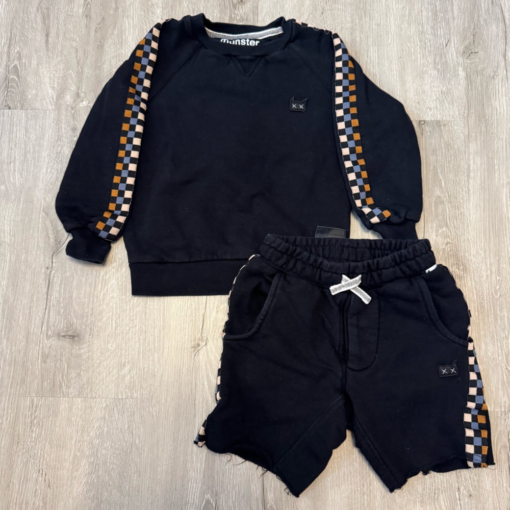 Munster Black and Brown Kids Matching Set